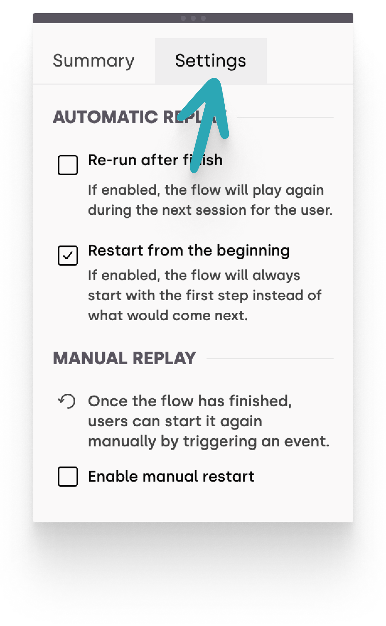 Flow Settings in the Properties Panel