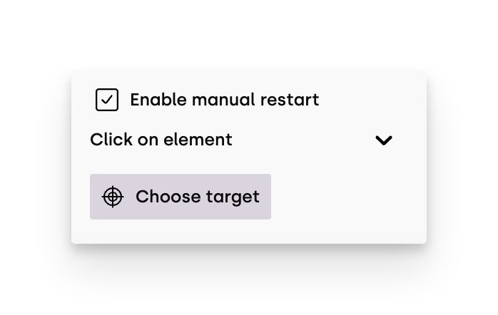 Manual restart target locator